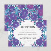 Purple Flowers Handbeschilderde Kaart van de Ontva (Voorkant / Achterkant)