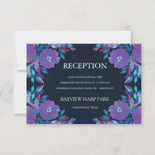 Purple Flowers Handbeschilderde Kaart van de Ontva