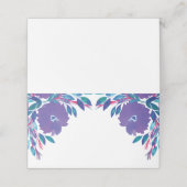 Purple Flowers Handbeschilderde Place Card Plaatskaartje (Buitenkant ongevouwen)