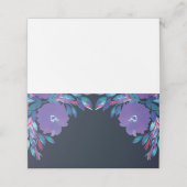 Purple Flowers Handbeschilderde Place Card Plaatskaartje (Buitenkant ongevouwen)