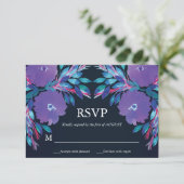 Purple Flowers Handbeschilderde RSVP-kaart Kaart (Staand voorkant)