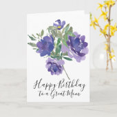 Purple Flowers Happy Birthday Kaart voor moeder (Gele Bloem)