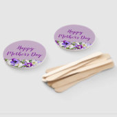 Purple Flowers Happy Moederdag Handwaaier (Niet-gemonteerd)