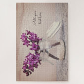 Purple Flowers in a Jar - Personalized Legpuzzel (Verticaal)