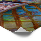 Purple Flowers in een Bowl Impressionisme Print (Hoek)