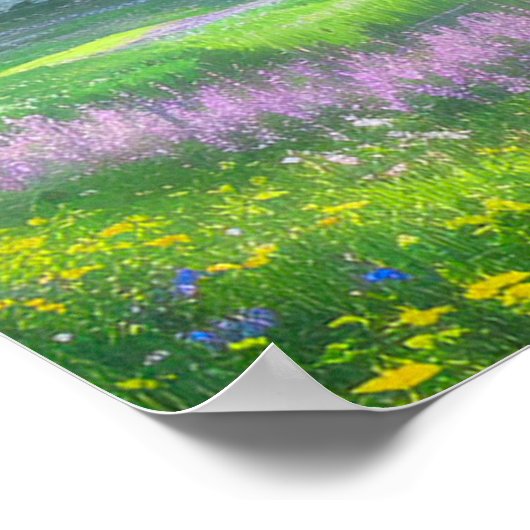 Purple Flowers in Forest Clearing Poster (Hoek)