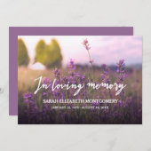 Purple Flowers | In het liefdevol geheugen Kaart (Voorkant / Achterkant)