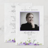 Purple Flowers in Loving Memory for Funeral (Voorkant / Achterkant)