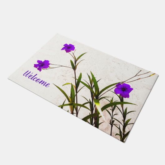 Purple Flowers in the Breeze Deurmat (Schuin)