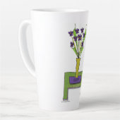 'Purple Flowers' - Keep Life Simple Latte Mok (Linkerhoek)