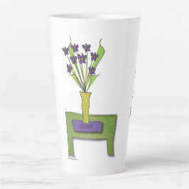 'Purple Flowers' - Keep Life Simple Latte Mok