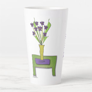 'Purple Flowers' - Keep Life Simple Latte Mok
