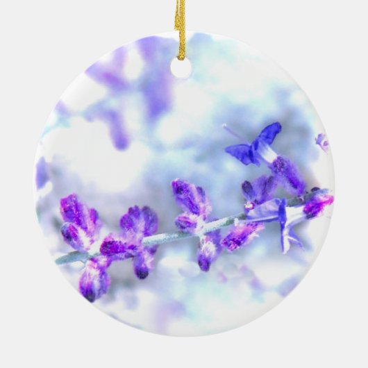 Purple Flowers Keramisch Ornament (Achterkant)