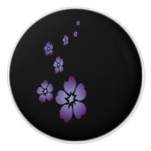 Purple Flowers Keramische Knop (Voorkant)