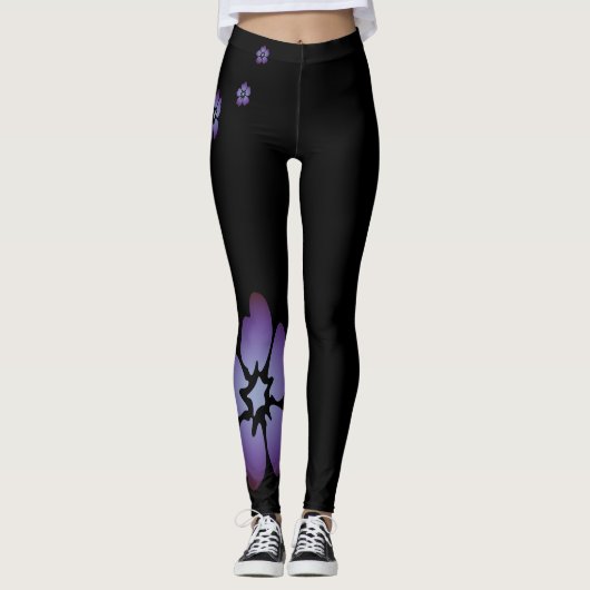 Purple Flowers Leggings (Voorkant)