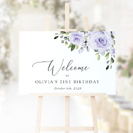 Purple Flowers, Lila Flowers, Birthday Welcome Poster