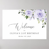 Purple Flowers, Lila Flowers, Birthday Welcome Poster (Voorkant)