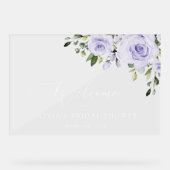 Purple Flowers, Lila Flowers, Bridal Welcome Acryl Bord (Voorkant)