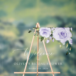 Purple Flowers, Lila Flowers, Bridal Welcome Acryl Bord