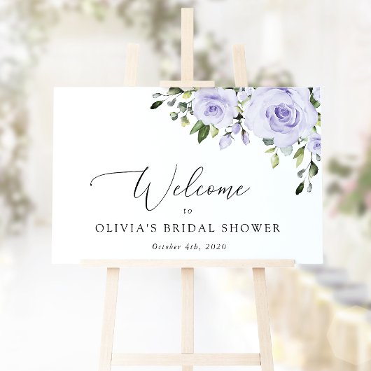 Purple Flowers, Lila Flowers, Bridal Welcome Poster