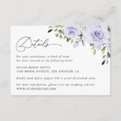 Purple Flowers, Lila Flowers, huwelijksgegevens Informatiekaartje (Voorkant)