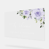 Purple Flowers, Lila Flowers, Weddenschap Welkom Acryl Bord (Hoek)