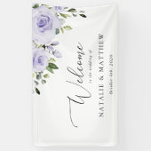 Purple Flowers, Lila Flowers, Weddenschap Welkom Spandoek (Verticaal)