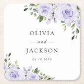 Purple Flowers, Lilac Flowers, Floral Wedding Kartonnen Onderzetters (Voorkant)