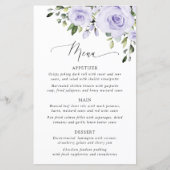Purple Flowers, Lilac Flowers, Floral Wedding Menu (Voorkant)
