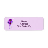 Purple Flowers Mason Jar Adresetiketten Etiket (Voorkant)