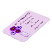 Purple Flowers Mason Jar Save the Date Magnet Magneet (Linkerzijde)