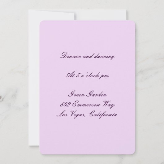 Purple Flowers Mason Jars Reception Kaart (Achterkant)