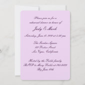 Purple Flowers Mason Jars Rehearsal Dinner Invite Kaart (Achterkant)