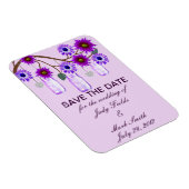 Purple Flowers Mason Jars Save the Date Magnet Magneet (Rechterzijde)