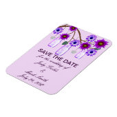 Purple Flowers Mason Jars Save the Date Magnet Magneet (Linkerzijde)