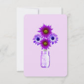 Purple Flowers Mason Jars Table Place Card Kaart (Achterkant)