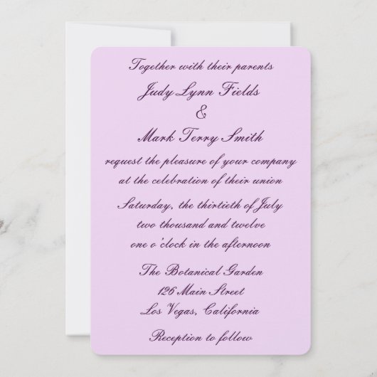 Purple Flowers Mason Jars Wedding Invitation Kaart (Achterkant)