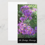 "Purple Flowers" Memorial Kaarten (Voorkant / Achterkant)