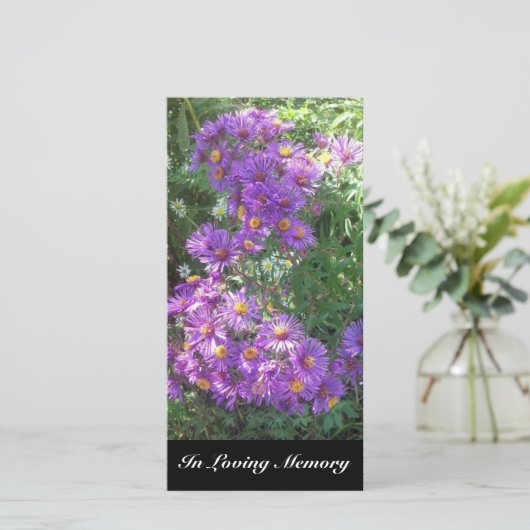 "Purple Flowers" Memorial Kaarten (Staand voorkant)