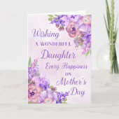 Purple Flowers Moederdag Daughter Kaart (Voorkant)
