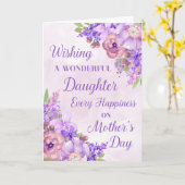 Purple Flowers Moederdag Daughter Kaart (Gele Bloem)