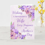 Purple Flowers Moederdag Kaart voor vrouw (Gele Bloem)