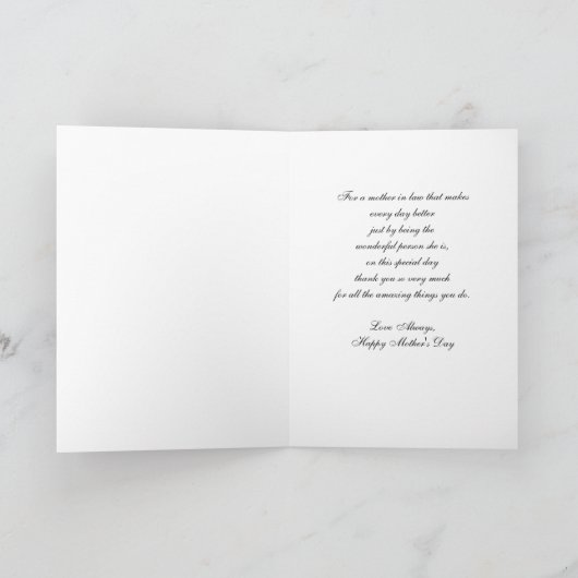 Purple Flowers Moederdag Moeder in de wet Kaart (Binnen)