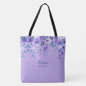 Purple Flowers Monogrammed Canvas tas (Voorkant)