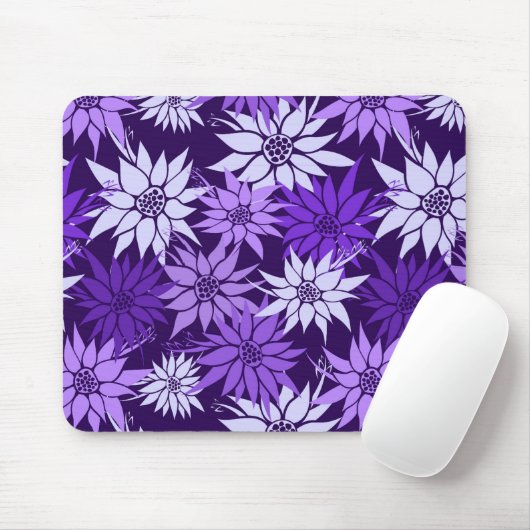 Purple Flowers Mousepad Muismat (Met muis)