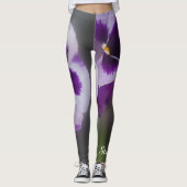 Purple Flowers, naam, Floral Yoga Leggings (Voorkant)