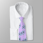 Purple Flowers on Lavender Pattern, Ties Stropdas (Gebonden)