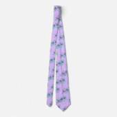Purple Flowers on Lavender Pattern, Ties Stropdas (Achterkant)