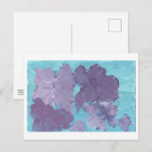 Purple Flowers op Blue Background briefkaart (Voorkant / Achterkant)