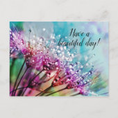 Purple Flowers op Blue Personalized Briefkaart (Voorkant)